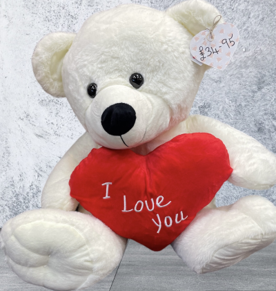 Jumbo I Love You Teddy - Teddy delivered in Derby and Derbyshire this Valentine flowers by Beauty of Flowers florist