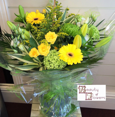 Lemon Sorbet - Lemon Sorbet Hand Tied flowers delivered in Derby by Beauty of Flowers