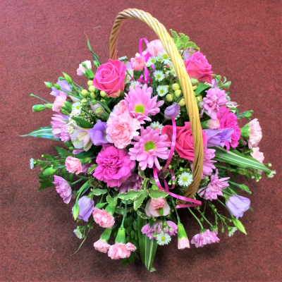 Pink Basket - At Beauty Of Flowers we are delighted to present this product available for flower delivery in Derby or surrounding areas or collection from our Derby City Centre store.