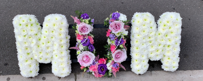Alternated Letters C176 - Flower letters funeral flowers in Derby or Derbyshire by Beauty of Flowers