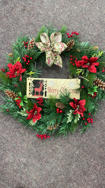 Artificial Holly Wreath - Artificial holly wreath for Christmas by Beauty of Flowers