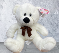 White Soft Teddy - White teddy delivered with flowers in Derby and Derbyshire by Beauty of Flowers florist