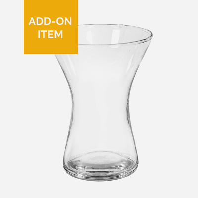 Add-on Glass Vase - A welcomed addition to any flower delivery, add an elegant glass vase to your order and leave a lasting impression. (Design may vary)