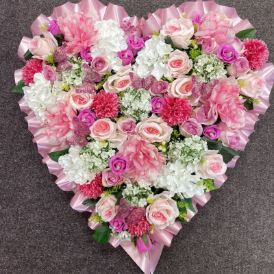 Artificial Pink Loose Heart - Artificial Funeral Flowers In Derby by Beauty of Flowers
Artificial Pink Loose Heart. Size Approx 24"