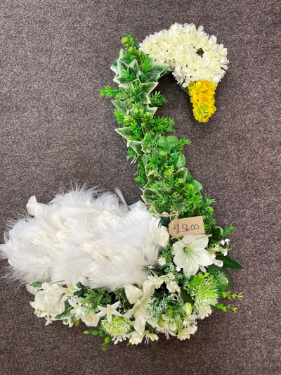 Artificial Swan - Artificial Funeral Flowers in Derby By Beauty of Flowers Florist
Artificial Swan, Size Approx 30"