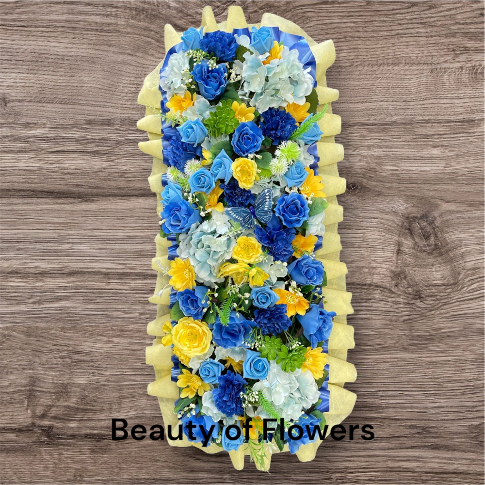 Artificial Blue and Yellow Flower Bar