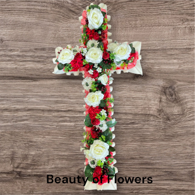 Artificial Red and White Loose Cross Product Image