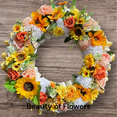Artificial Yellow and White Wreath Product Image